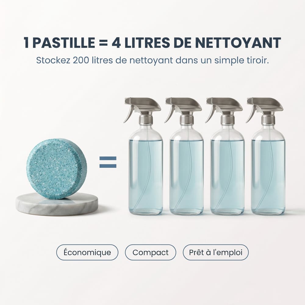 Pastilles concentrées nettoyant vitre