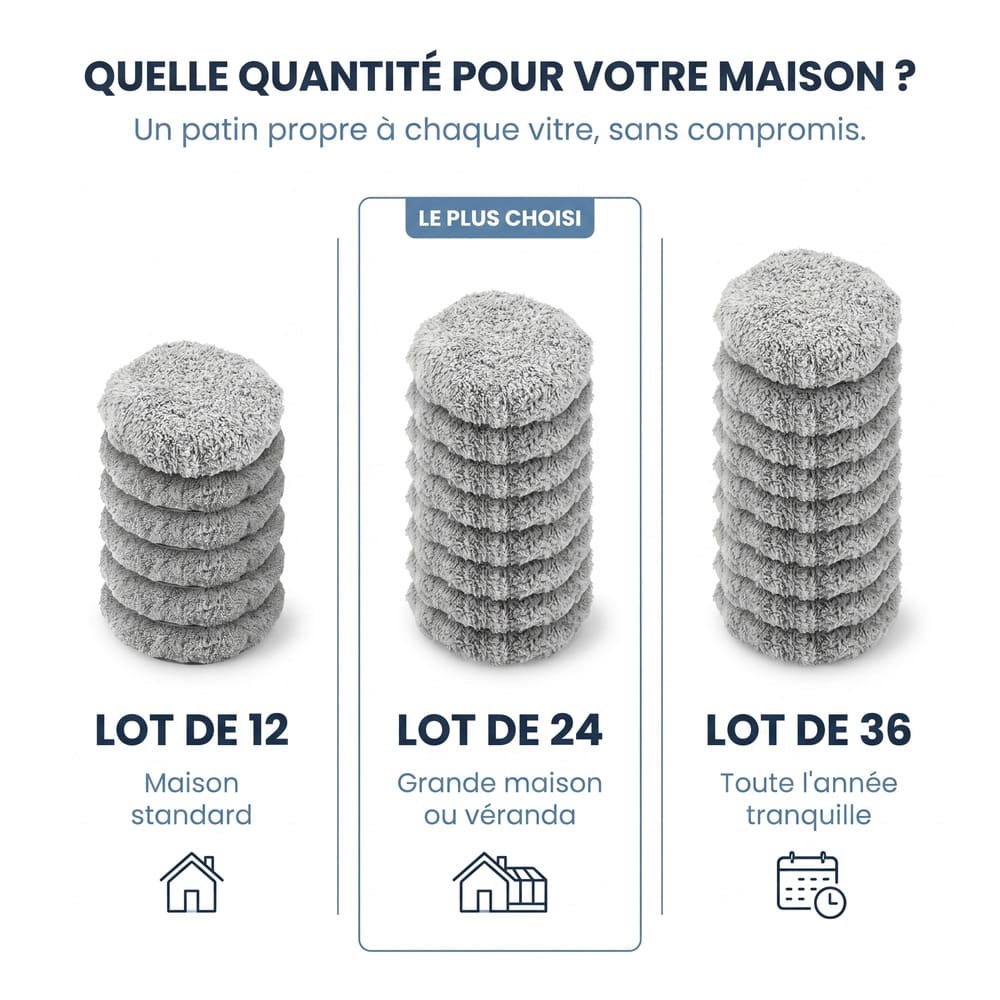 Patins microfibre pour robot lave-vitre