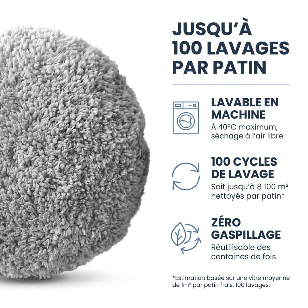 Patins microfibre pour robot lave-vitre