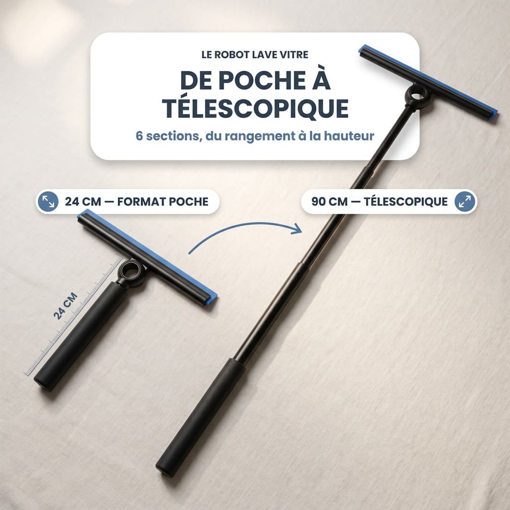 Raclette vitre téléscopique